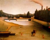 亨利 卢梭 : Bathing at Alfortville